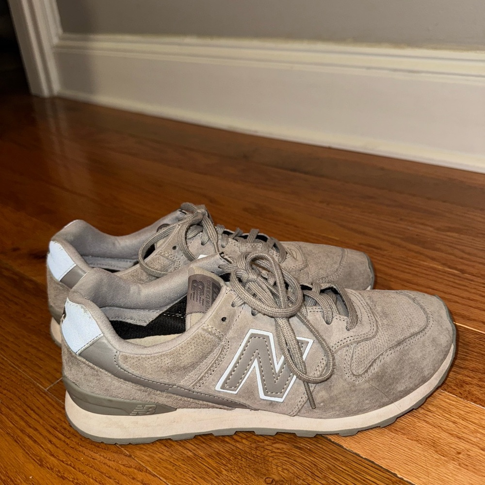 New Balance Light Gray and White Sneakers